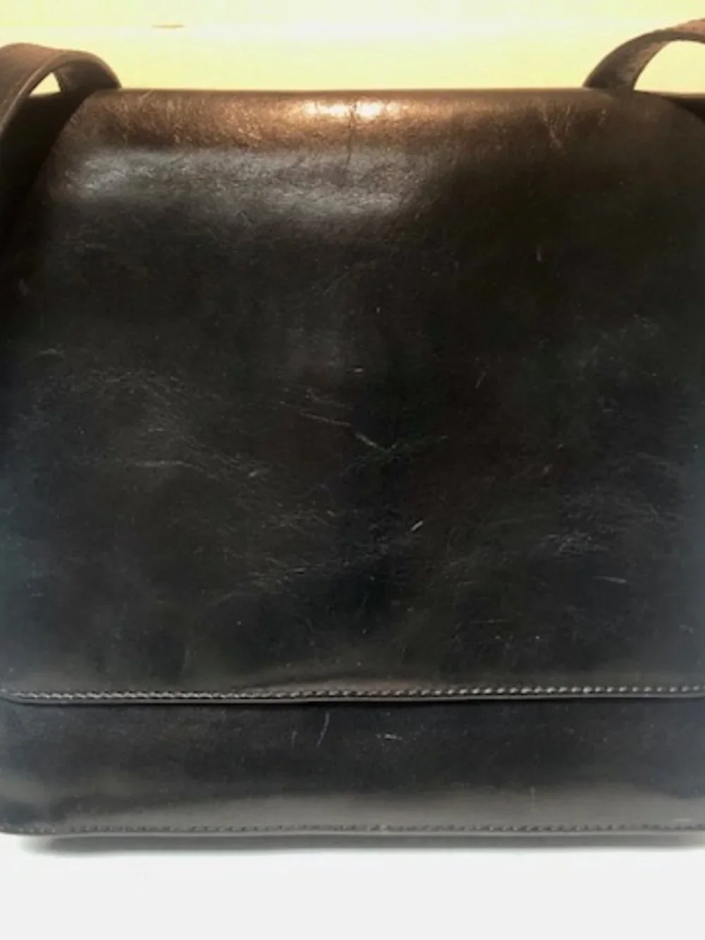 Hobo International black leather crossbody purse wallet dark pink lining